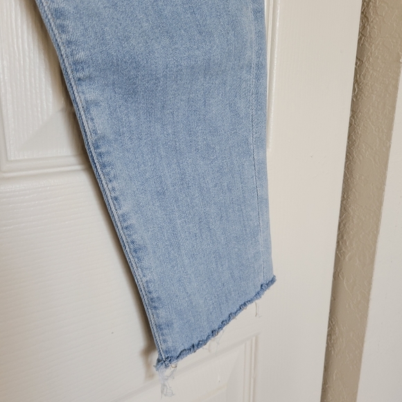 Agolde  Jeans Sophie Ankle Skinny Light Wash Raw Hem Denim - Picture 9 of 9